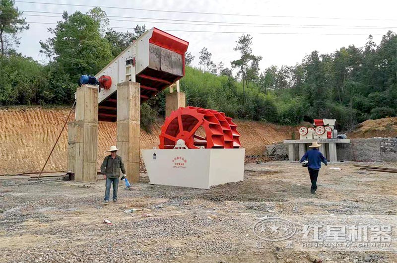 時產100噸砂石生產線現(xiàn)場