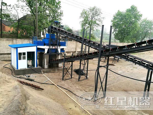 小型河卵石制砂生產線現場 小型河卵石制砂生產線現場