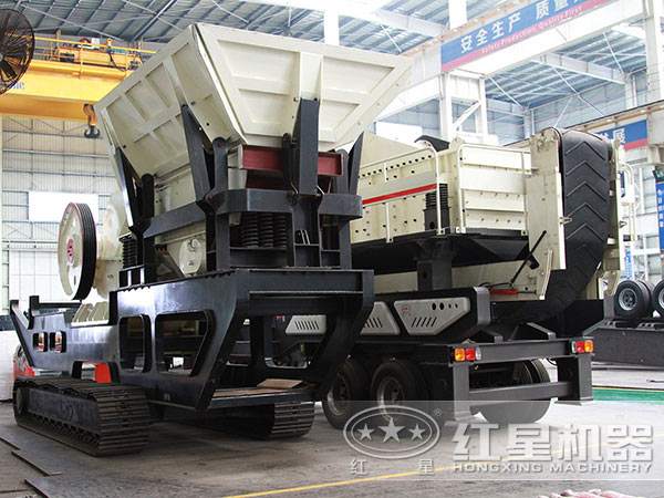 時(shí)產(chǎn)100噸瓜子片移動(dòng)破碎站 時(shí)產(chǎn)100噸瓜子片移動(dòng)破碎站