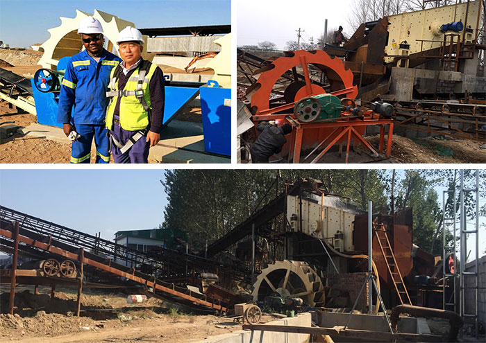 河沙洗砂機洗沙現(xiàn)場，帶噴淋裝置-減少揚塵，綠色環(huán)保