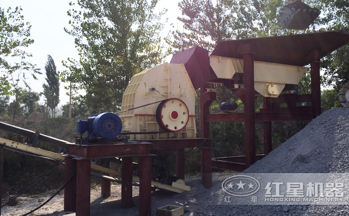 碎石生產(chǎn)線工藝現(xiàn)場(chǎng)(配置重錘破) 碎石生產(chǎn)線工藝現(xiàn)場(chǎng)(配置重錘破)