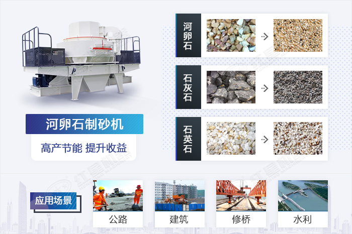 河卵石制砂機(jī)加工效果展示 河卵石制砂機(jī)加工效果展示