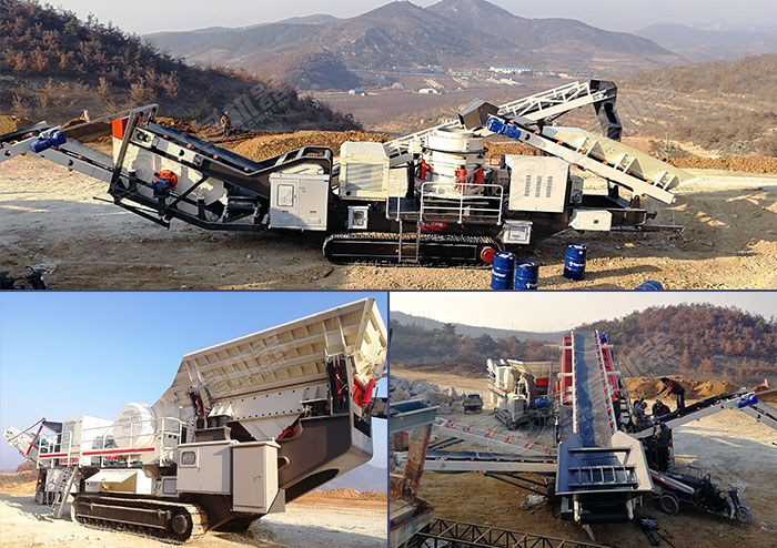 移動石子破碎機施工現(xiàn)場 移動石子破碎機施工現(xiàn)場