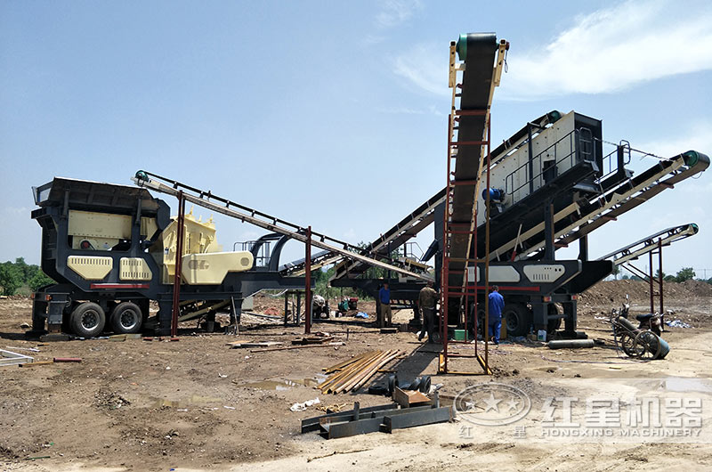 車載移動(dòng)碎石機(jī)加工現(xiàn)場 車載移動(dòng)碎石機(jī)加工現(xiàn)場