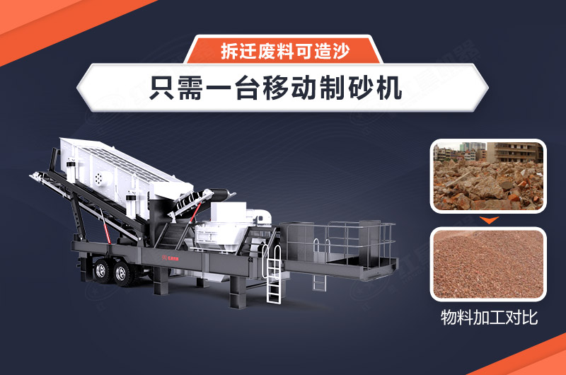 只需一臺移動制砂機，拆遷廢料可造沙